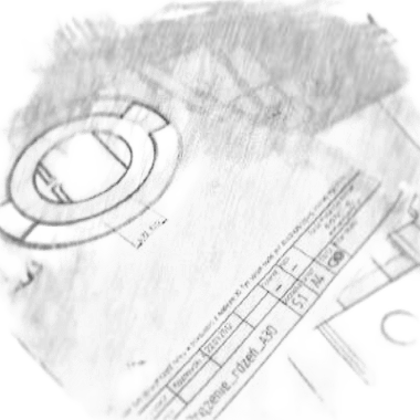 Szkic techniczny i rysunek projektowy elementu z plastiku